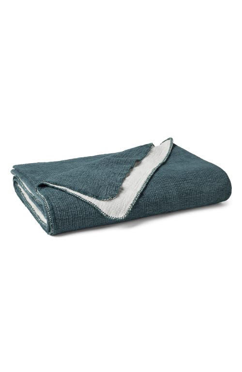 Coyuchi Cozy Organic Cotton Blanket In Blue