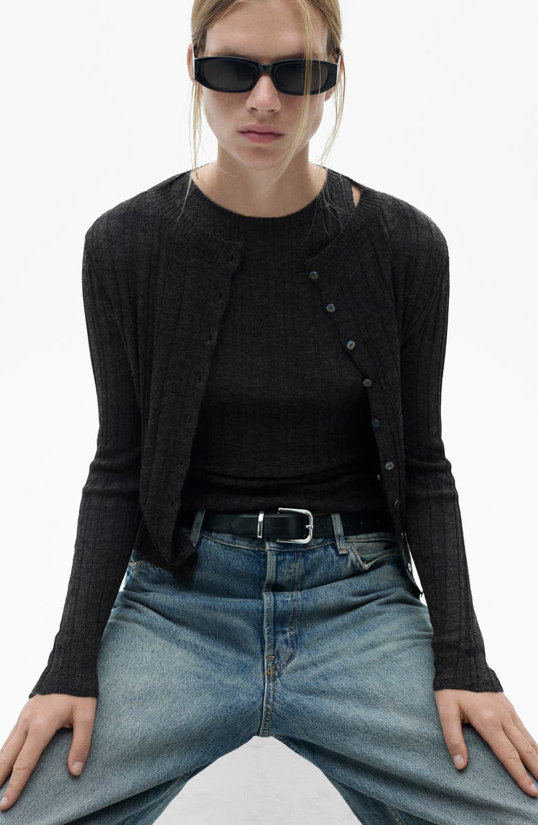 MANGO Button Knit Cardigan, Alternate, color, 