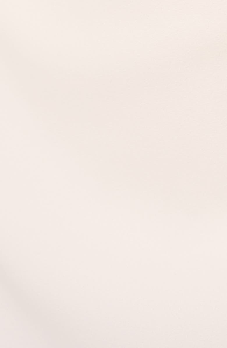 Adrianna Papell 3D Flower Cuff Crepe Faux Wrap Dress, Alternate, color, Ivory