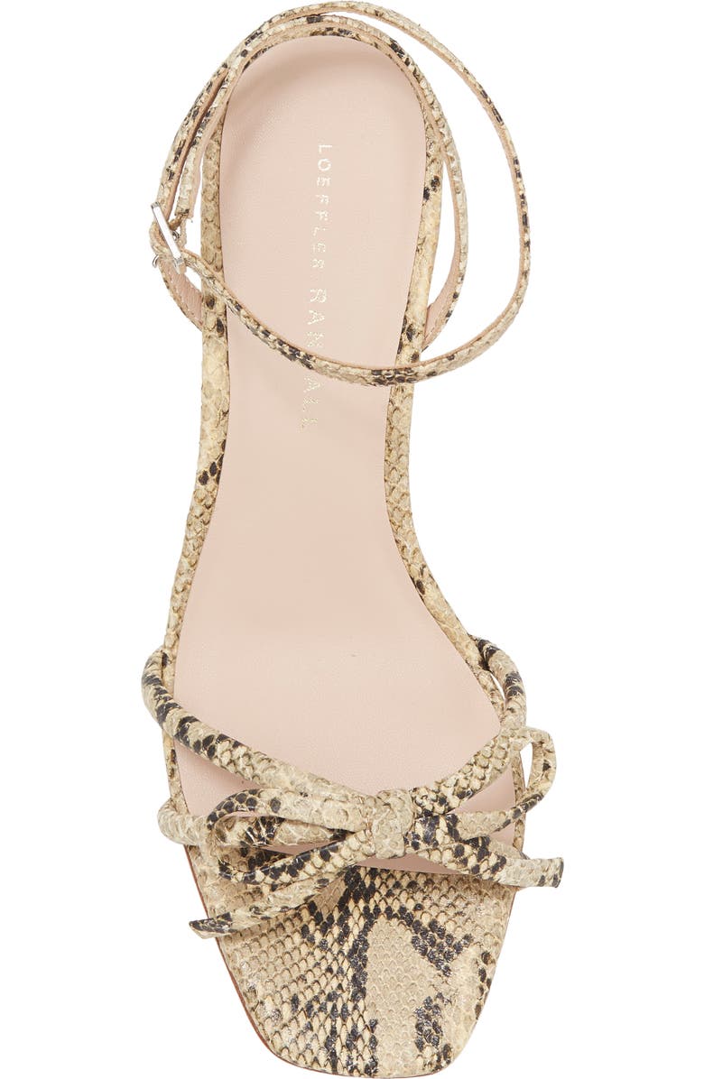 Loeffler Randall Gracie Snake Embossed Heeled Sandal, Alternate, color,