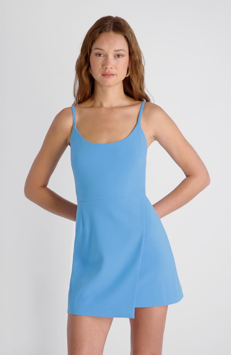 French Connection Whisper Asymmetric Hem Minidress, Alternate, color, Poolside Blue