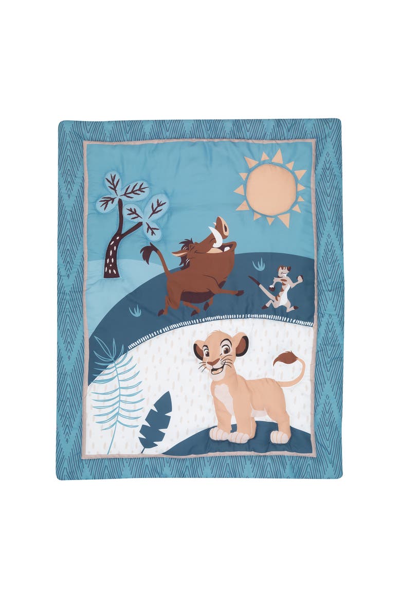 Disney Baby Lion King Adventure 3-Piece Mini Crib Bedding Set, Alternate, color, Blue
