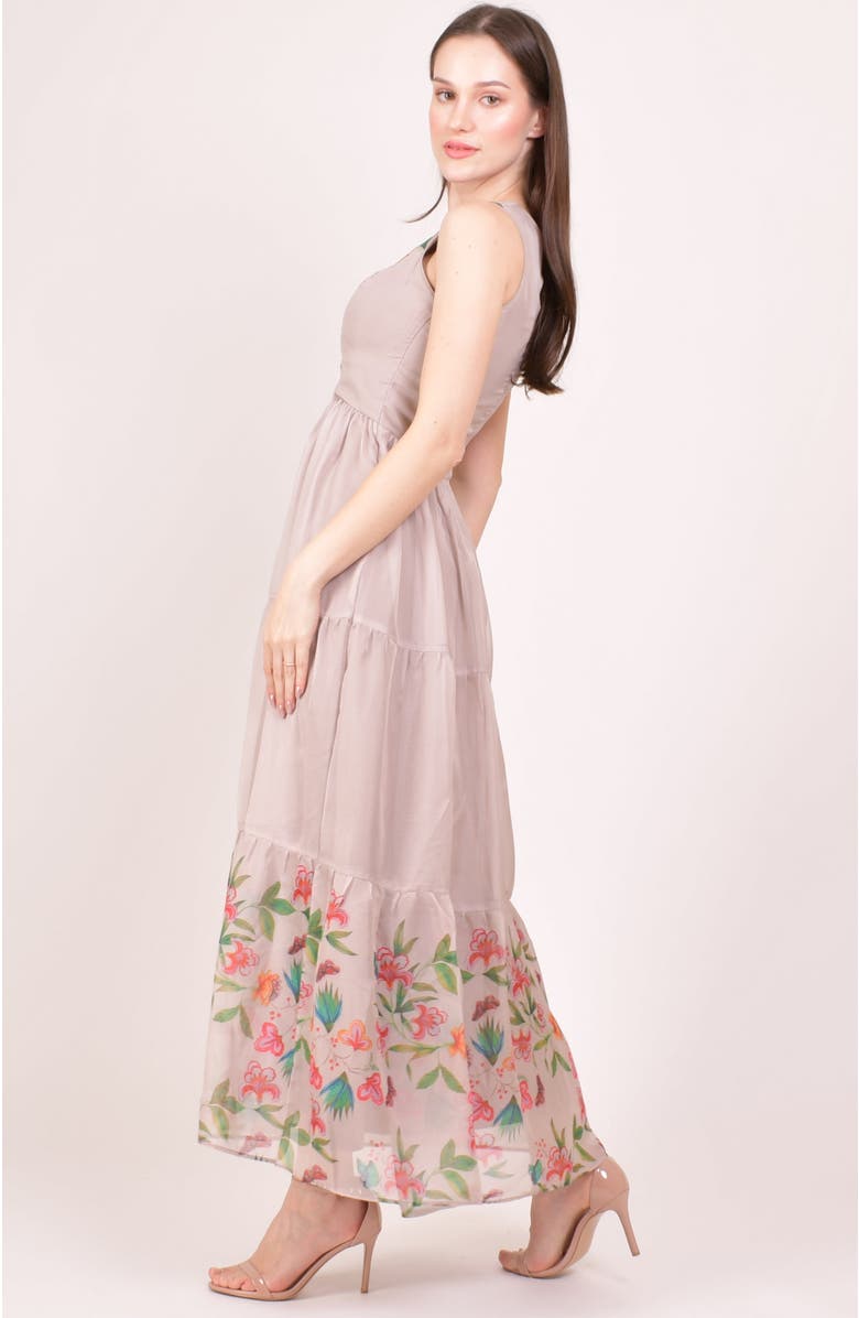 RAAS Floral Organza Tiered Maxi Dress, Alternate, color, Blush