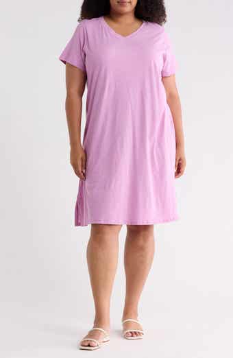 V-Neck Organic Cotton T-Shirt Dress