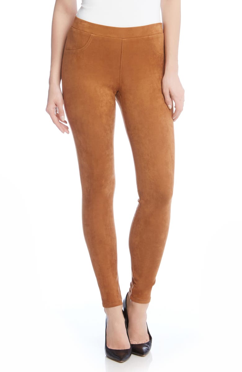 Karen Kane Faux Suede Knit Skinny Pants, Main, color,
