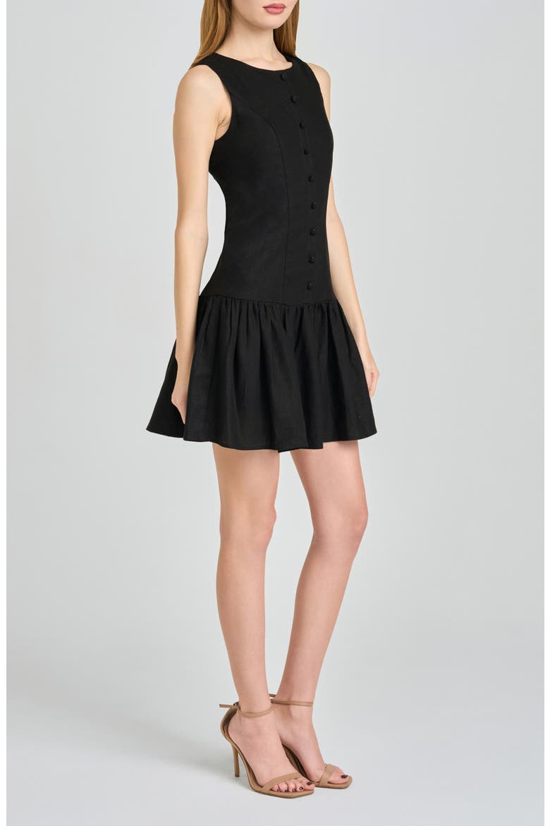 Martini Linen Blend Minidress, Alternate, color, BLACK