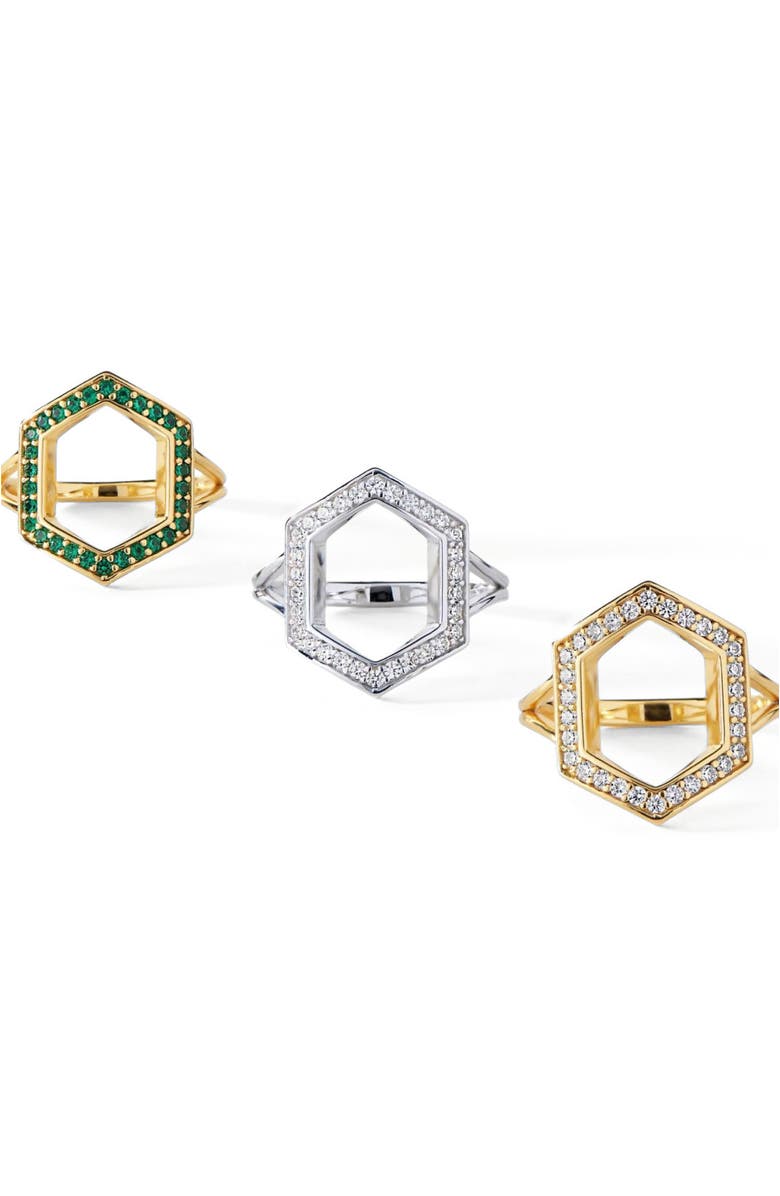 Ora Ana The Donna Ring, Alternate, color, Gold/Emerald Cz