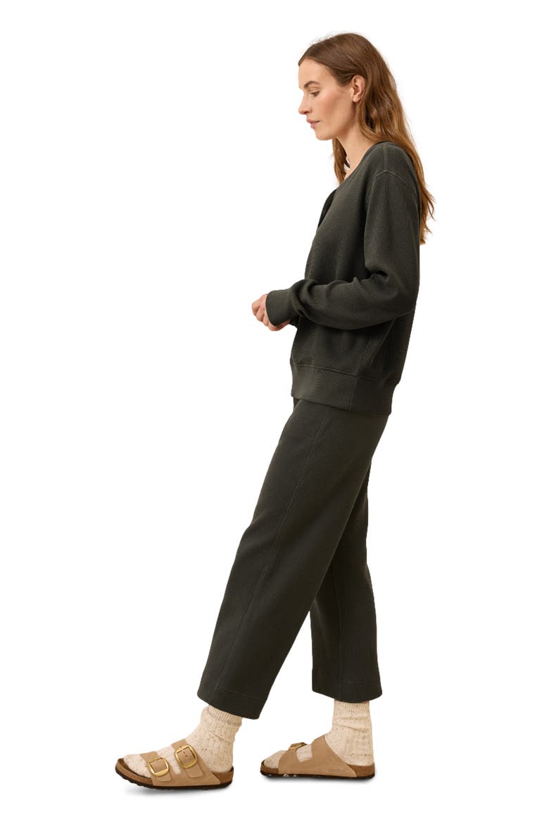 Thermal Waffle Wide Leg Pant, Alternate, color, Oak