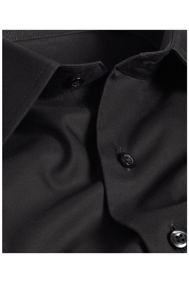 Slim Fit Cotton Twill Dress Shirt, Alternate, color, BLACK