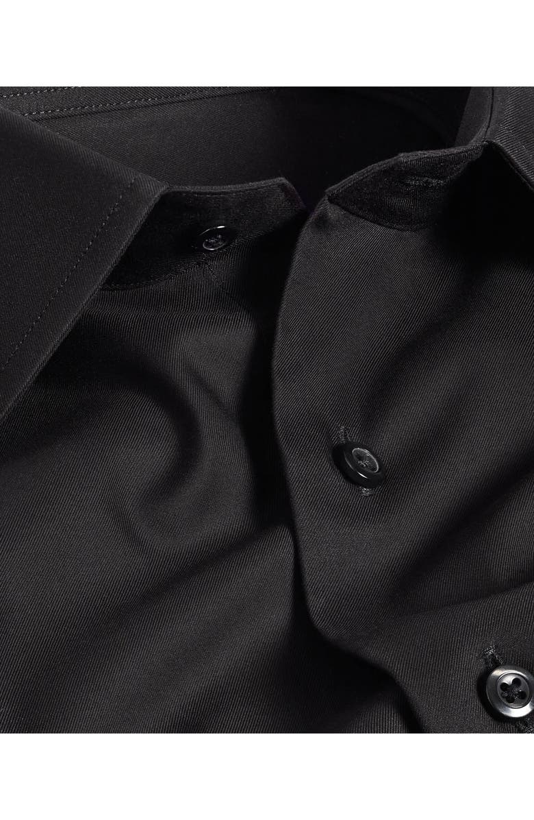 David Donahue Slim Fit Cotton Twill Dress Shirt, Alternate, color, Black
