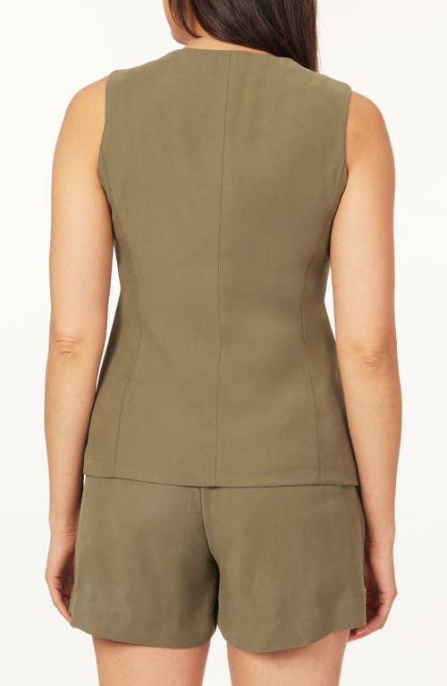 Scotch & Soda Washed Longline Vest In Green