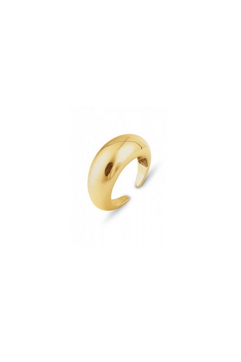 Sterling Silver Dome Crescent Ring, Main, color, Gold