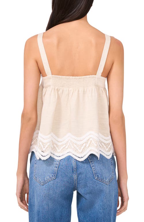 Parker The Brighton Scalloped Babydoll Top In Beige