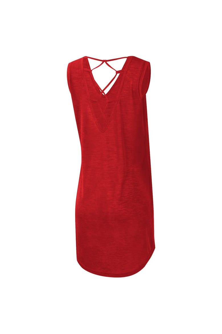Women's G-III 4Her by Carl Banks Red Boston Red Sox Game Time Slub Beach V-Neck Cover-Up Dress, Alternate, color, Red