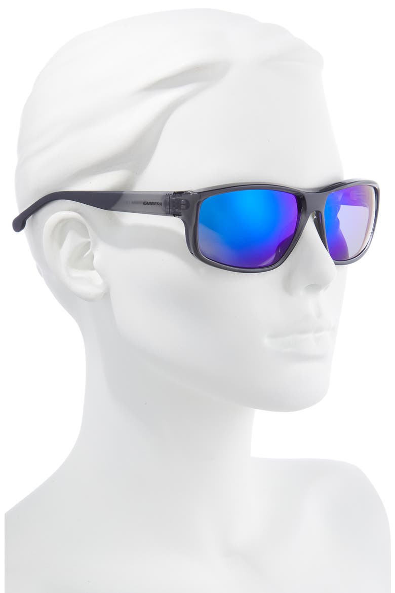 61mm Rectangular Sunglasses, Alternate, color, GREY BLUE