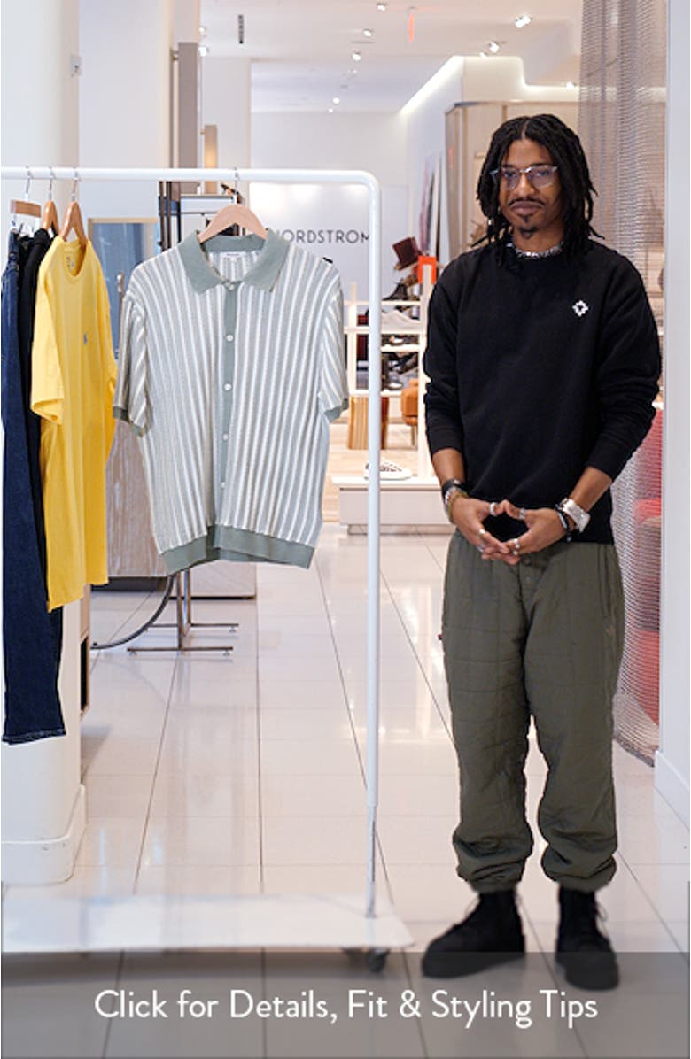 Tuck Stitch Button-Up Sweater Polo, sales video thumbnail