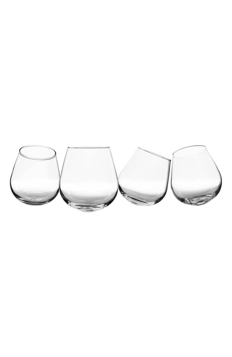 Cathy's Concepts Monogram Tipsy Set of 4 Wine Glasses, Main, color,
