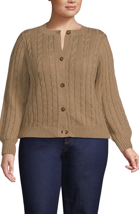 Drifter Classic Cable Crew Neck Cardigan Sweater