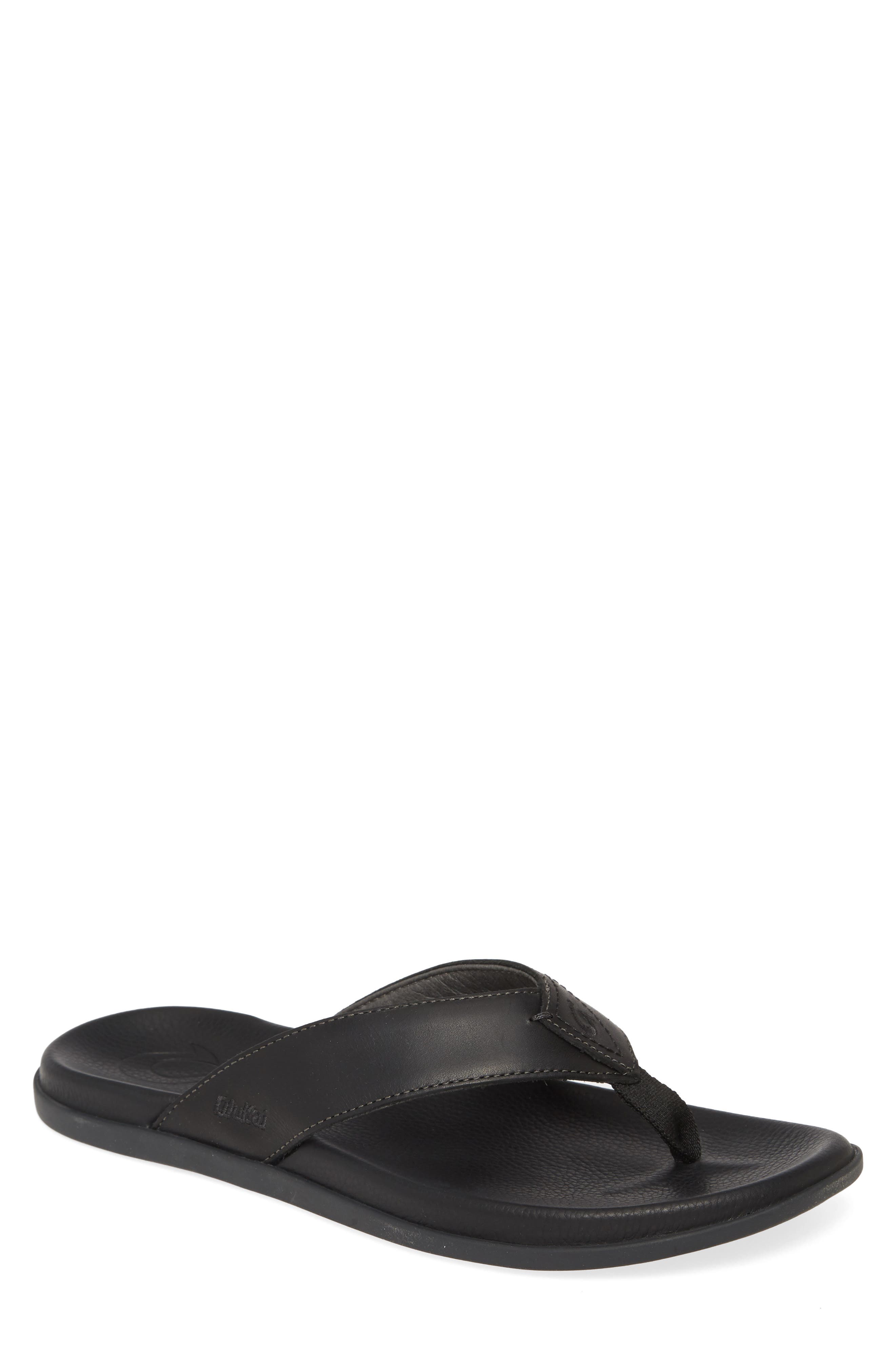 Nalukai Flip Flop, Main, color, LAVA ROCK LEATHER