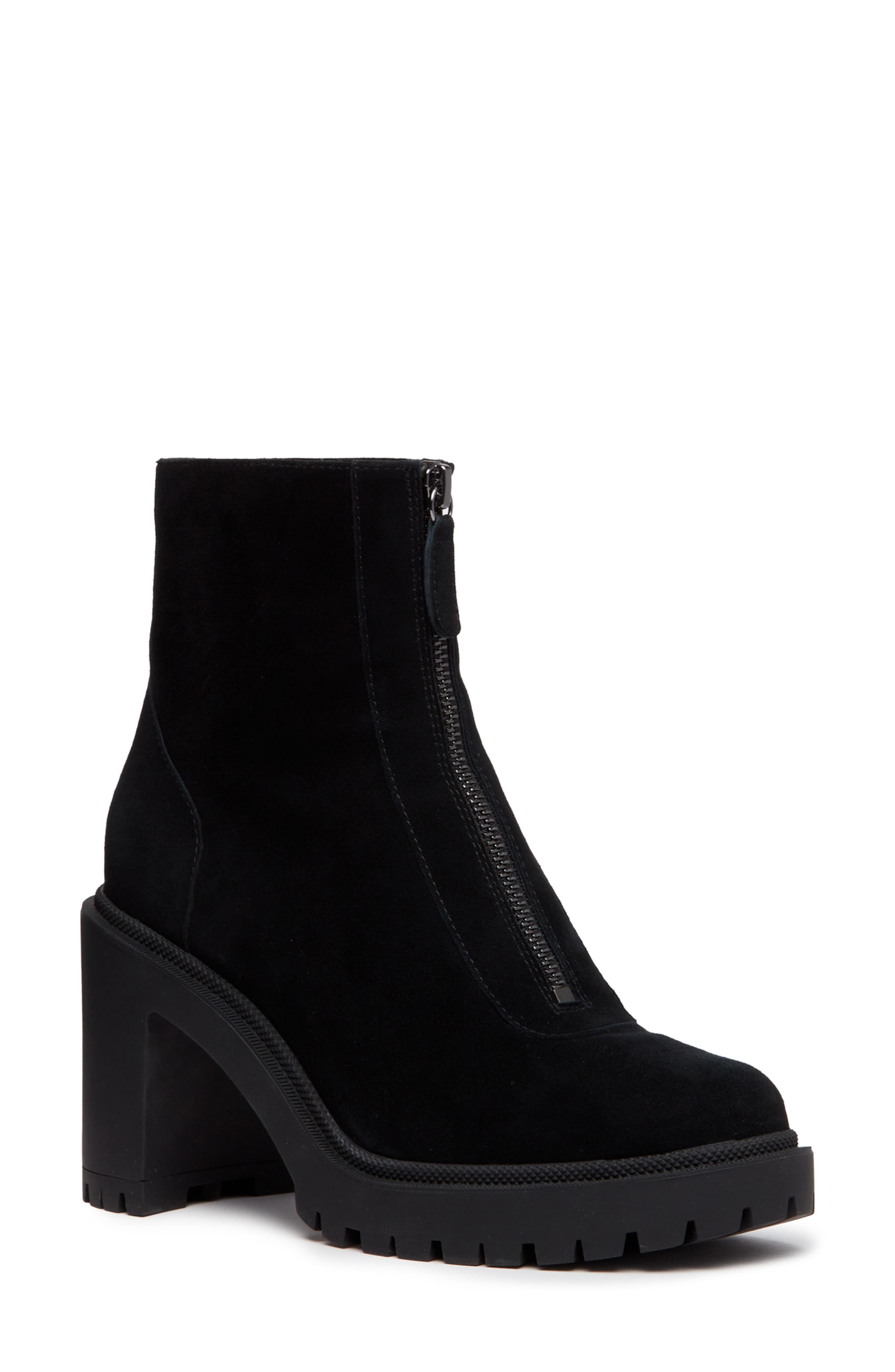 Brianne Water Resistant Lug Sole Bootie, Main, color, BLACK