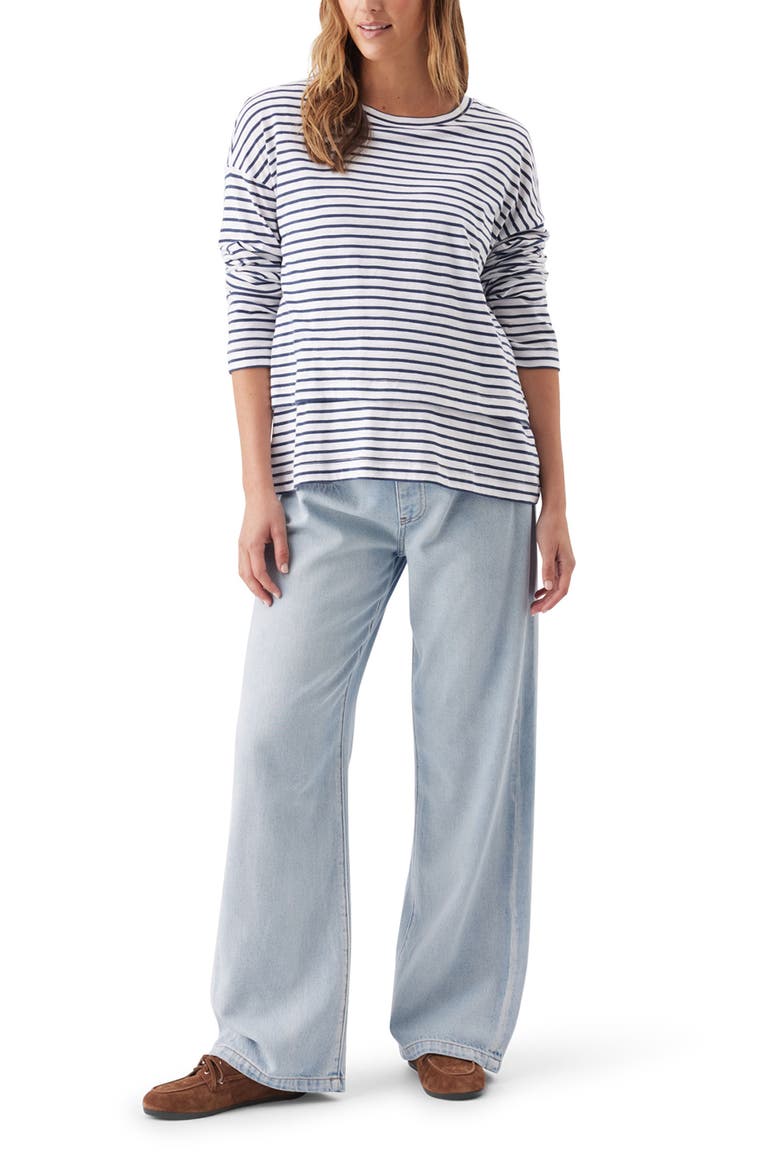 Billie Over Bump Wide Leg Maternity Jeans, Alternate, color, Light Wash