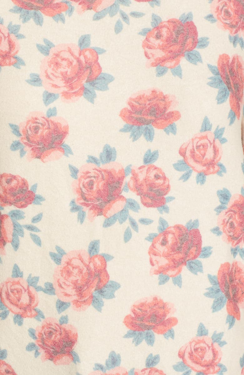 Wildfox Rose Print Baggy Beach Jumper Pullover, Alternate, color, 