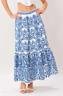 Tiered Cotton Maxi Skirt