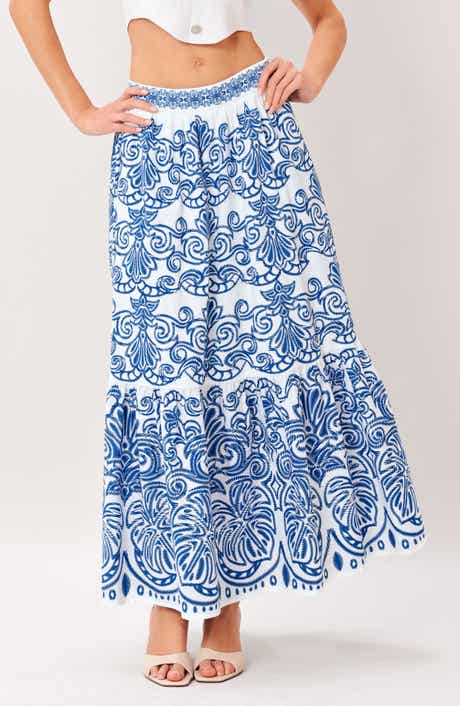 Tiered Cotton Maxi Skirt