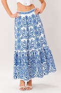 FLYING TOMATO Tiered Cotton Maxi Skirt