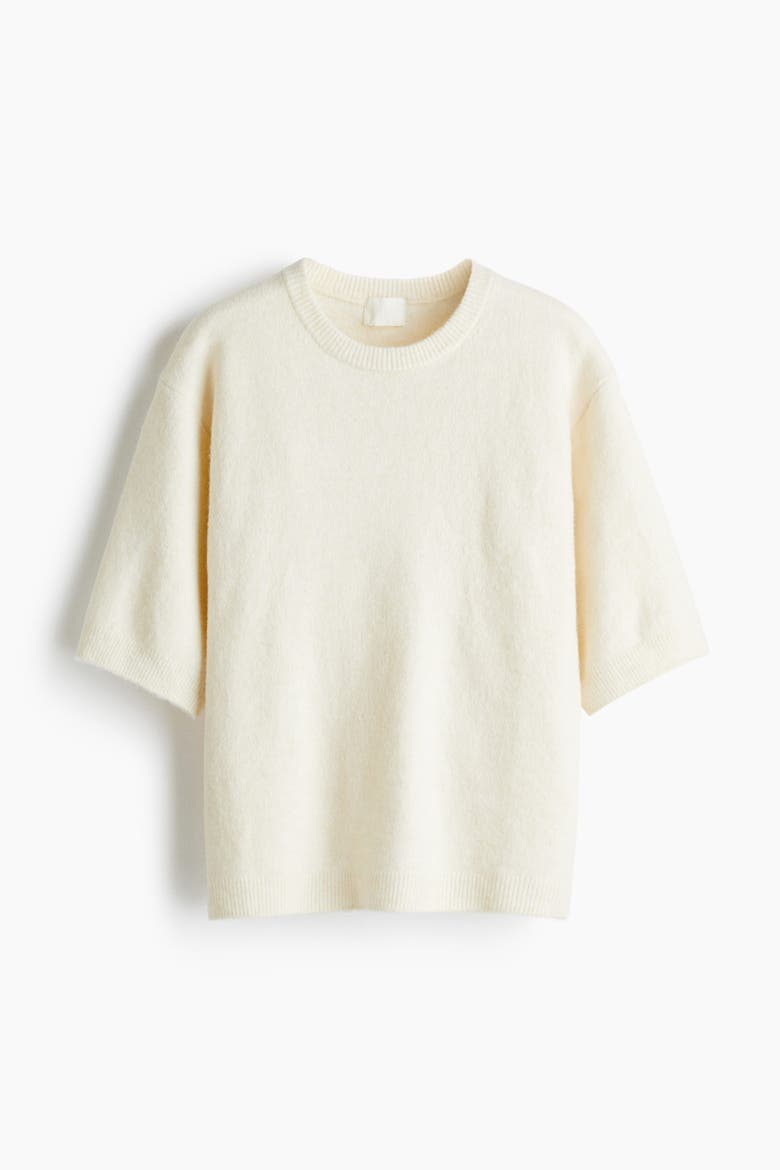 Knitted T-shirt, Alternate, color, Cream
