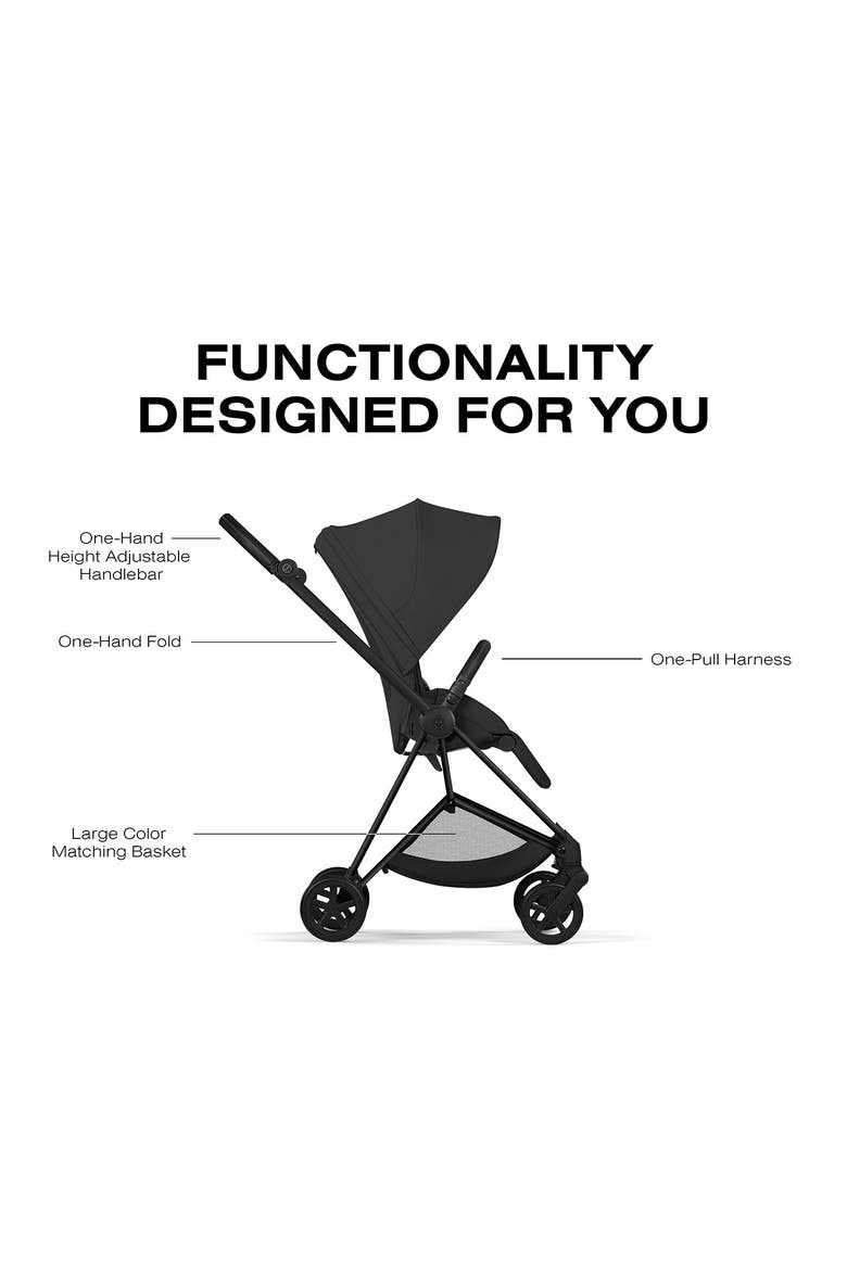 Mios Compact Stroller – Platinum Collection, Alternate, color, MATTE BLACK/ SEPIA BLACK