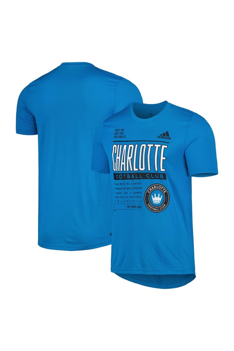 Men's adidas Blue Charlotte FC Club DNA Performance T-Shirt, Main, color, Blue