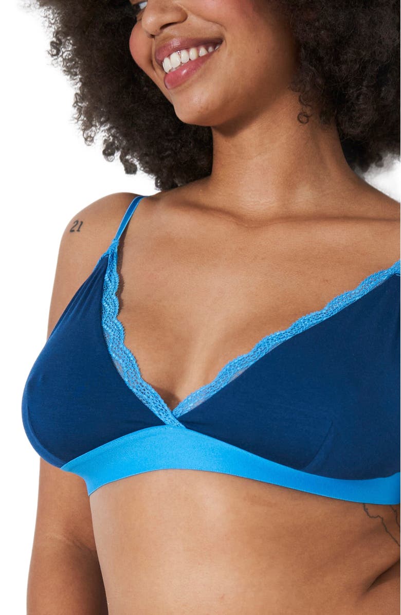 Stripe & Stare Lace Bralette & Orignal Knicker Set, Main, color, 