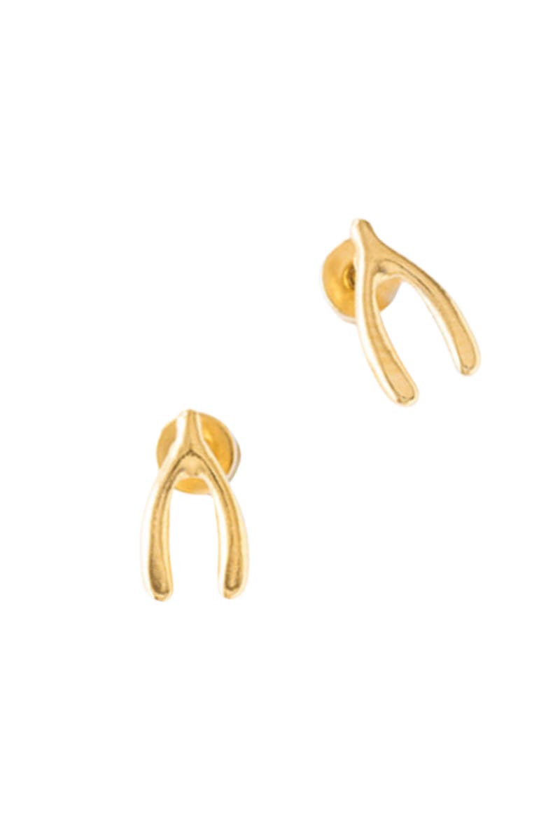 Pip Pop Wishbone Stud Earrings, Main, color, Gold