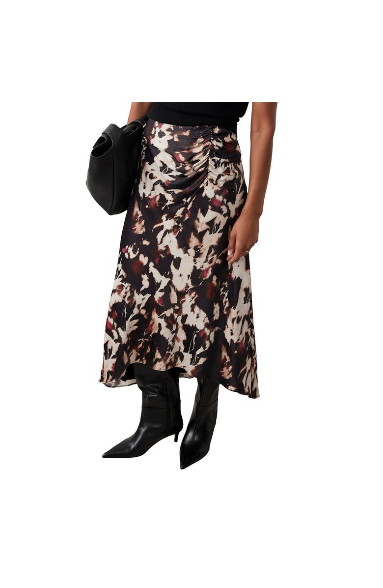 MINT VELVET Abstract Print Midi Skirt, Main, color, Burgundy