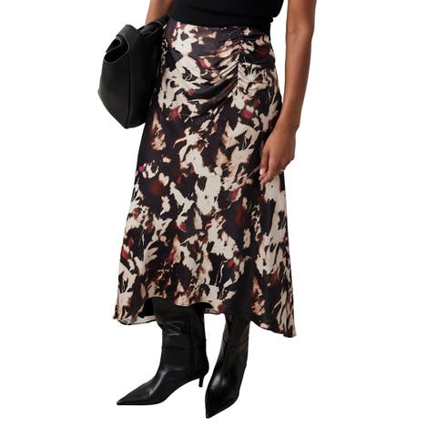 Abstract Print Midi Skirt