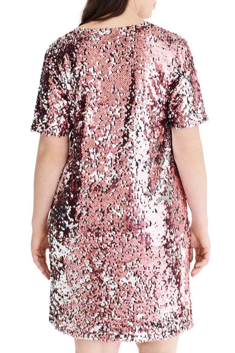 for J.Crew Sequin Shift Dress, Alternate, color, PALE PINK/ SILVER