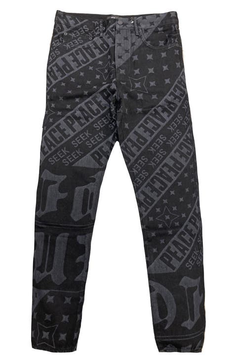 Gothic Laser Print Skinny Jeans