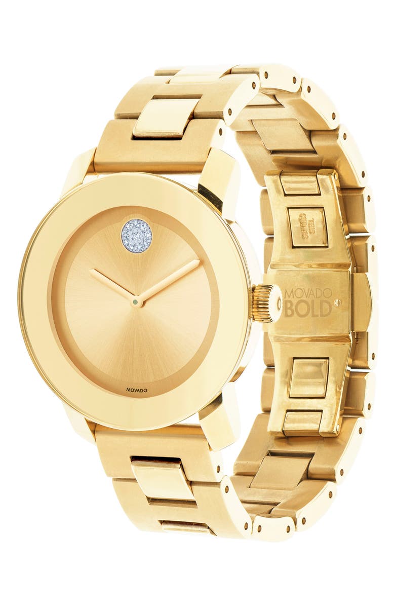 Movado Bold Crystal Marker Bracelet Watch, 37mm, Alternate, color,