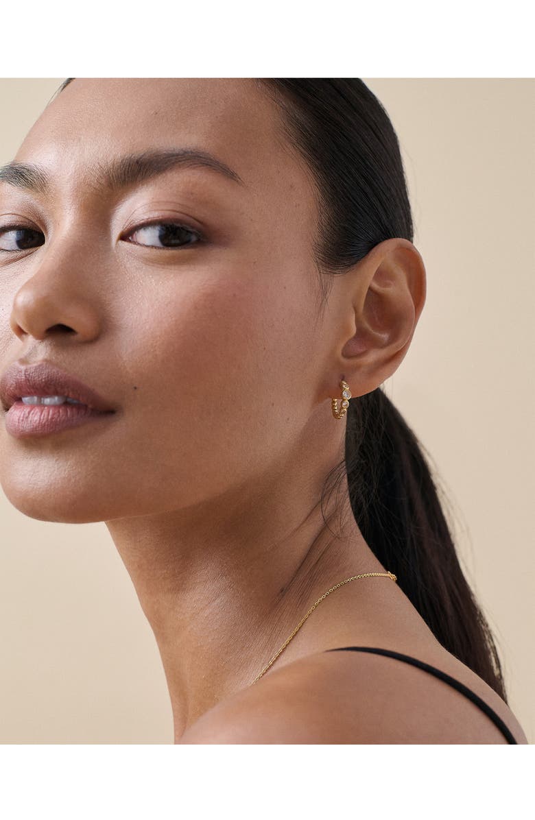 Edge of Ember Serena White Sapphire Hoop Earring, Alternate, color, White Sapphire