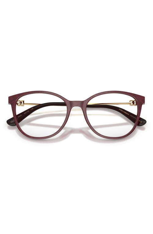 Dolce & Gabbana Dolce&gabbana 54mm Butterfly Optical Glasses In Lace Bordeaux/yellow Gold