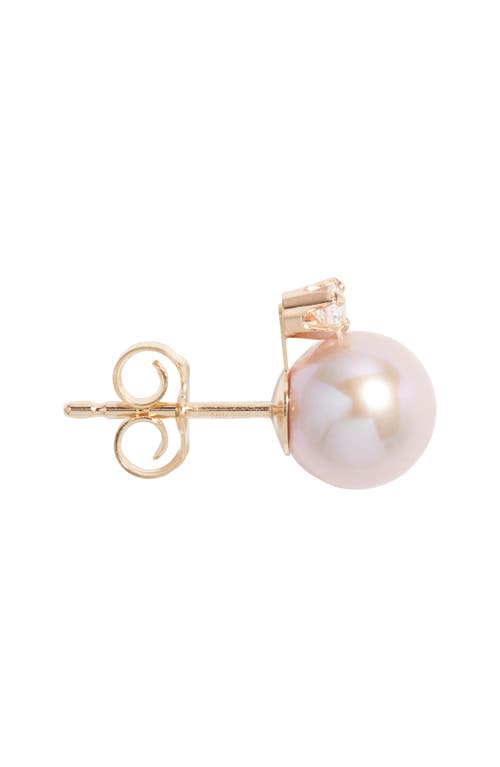 Nordstrom Diamond & Freshwater Pearl Stud Earrings In Pink