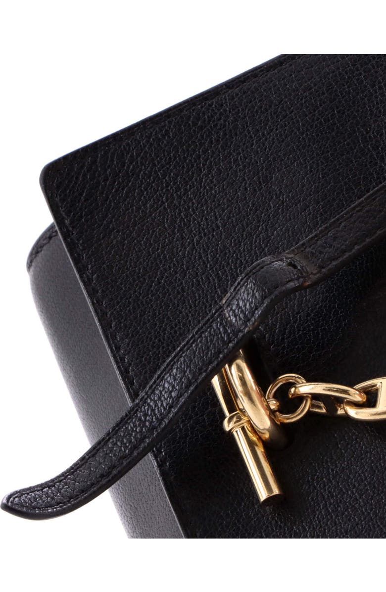 Pre-Owned Hermes Chaine d'Ancre Compact Wallet on Strap Chevre Mysore, Alternate, color, Noir
