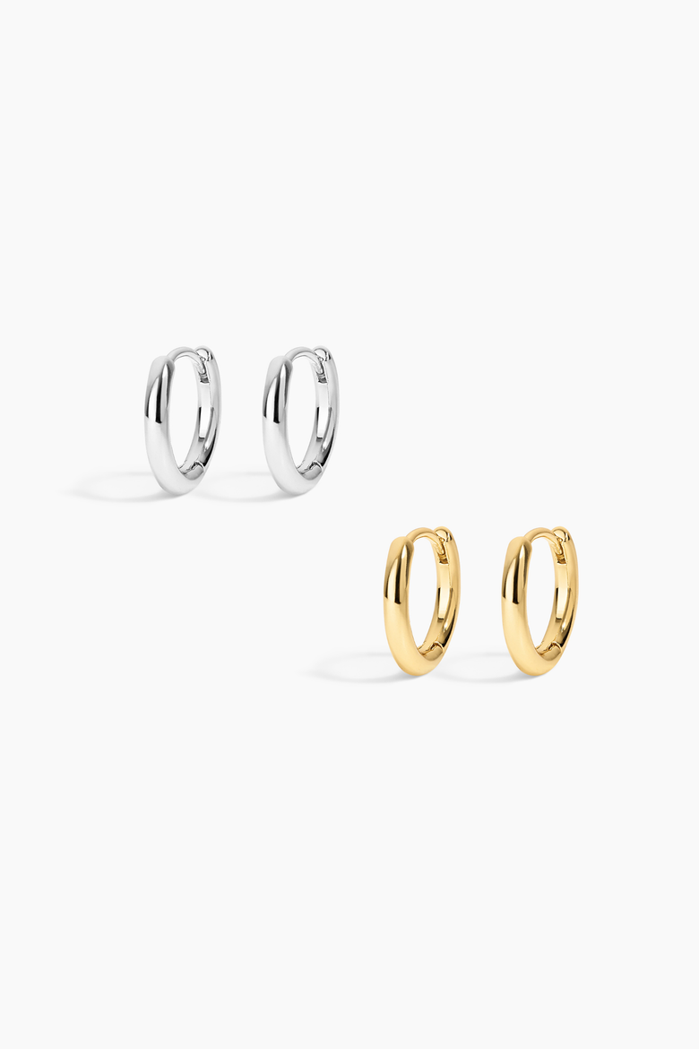 Tiny Hoops Set of 2, Main, color, Gold