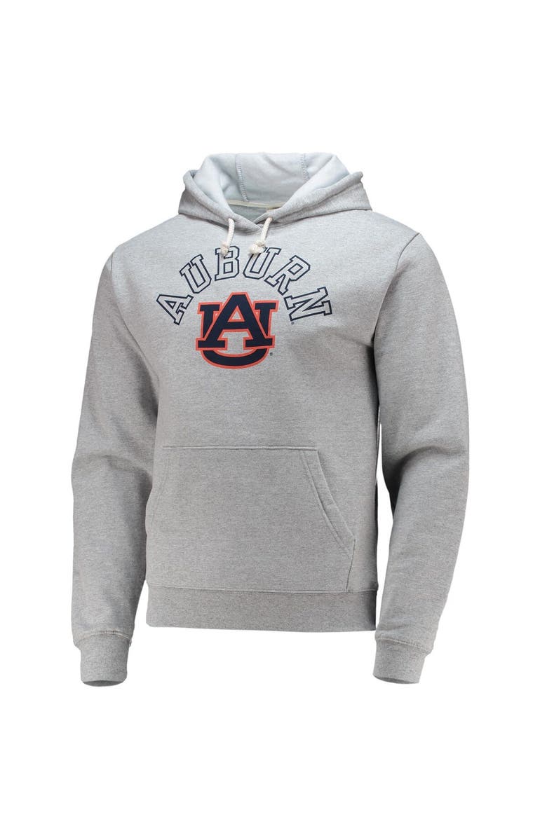 LEAGUE COLLEGIATE WEAR Men's League Collegiate Wear Heathered Gray Auburn Tigers Seal Neuvo Essential Fleece Pullover Hoodie, Alternate, color, 