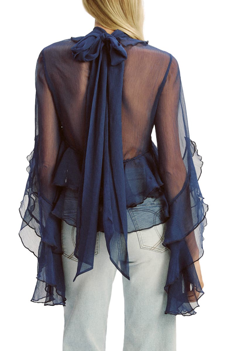 Bardot Anyssa Ruffle Tie Back Top, Alternate, color, 