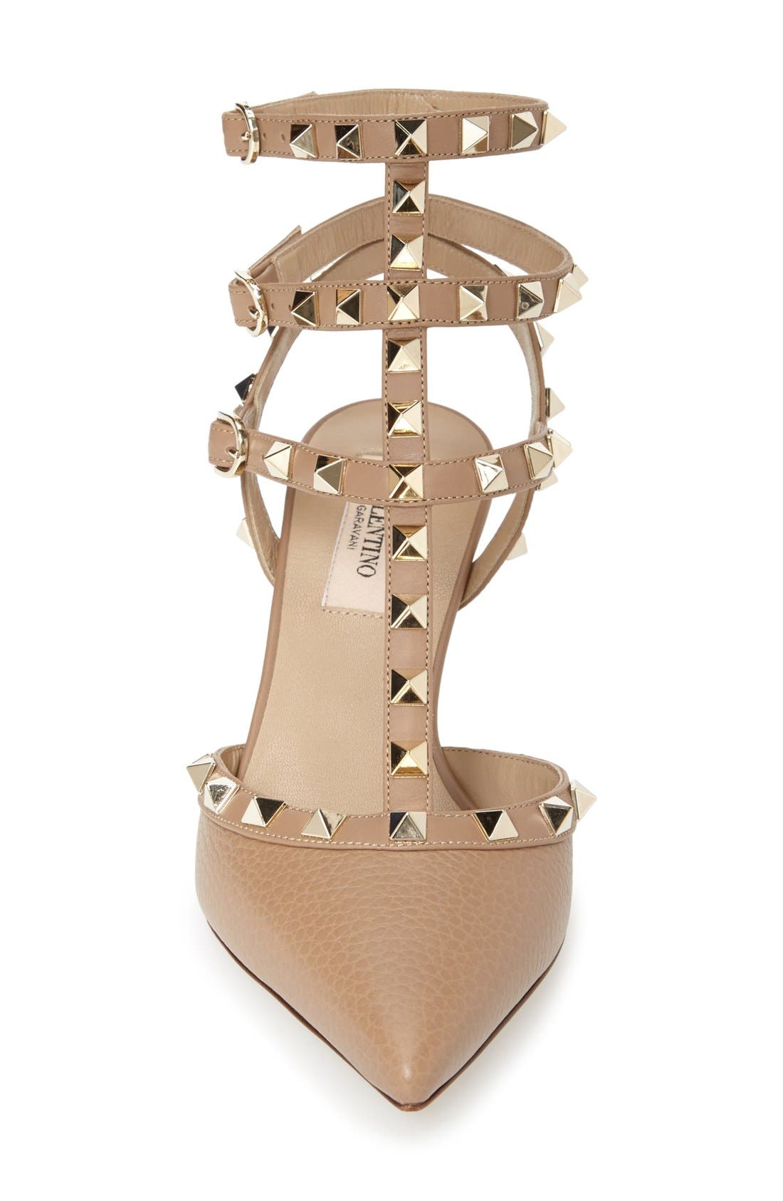 Valentino Garavani Rockstud Leather T-Strap Pump, Alternate, color, 