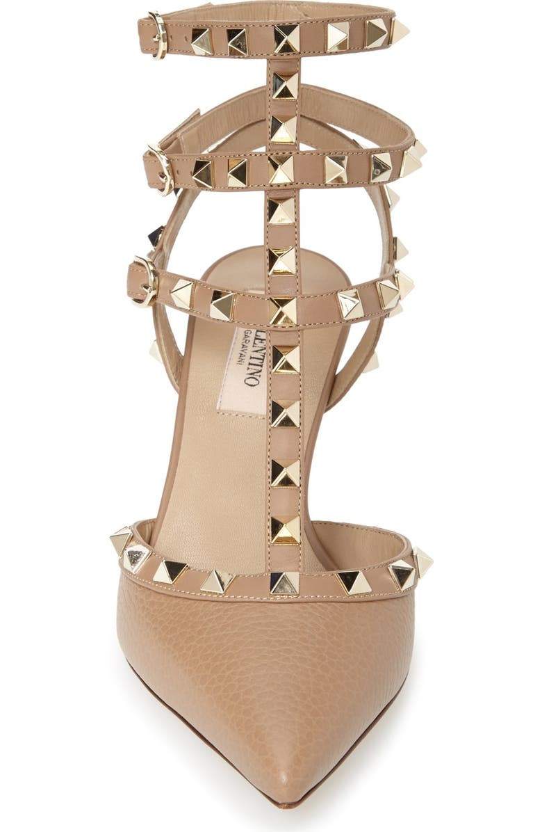 Valentino Garavani Rockstud Leather T-Strap Pump, Alternate, color,