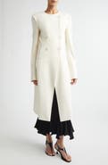 Proenza Schouler Anouk Double Breasted Satin Back Crepe Cutaway Coat