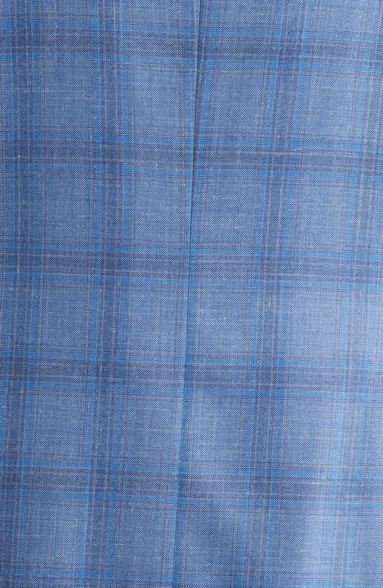 Emporio Armani Plaid Virgin Wool Blend Sport Coat, Alternate, color, Blue